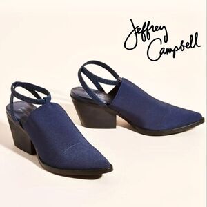 ANTHRO X JEFFREY CAMPBELL Elasto Stacked Heel Strappy Mules 8-NIB/ JC 2021'